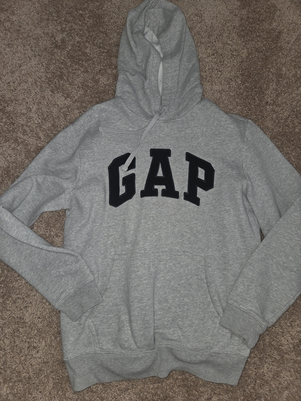 GAP Light Gray Hooded Sweatshirt with Black Logo